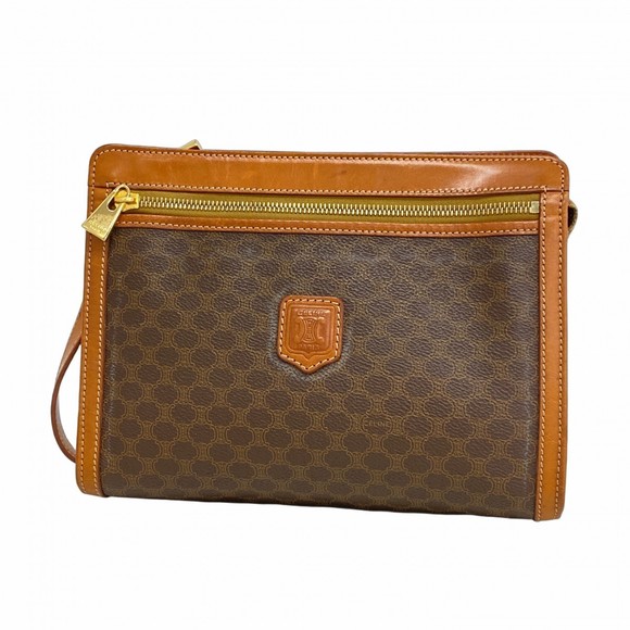 Celine Brown Clutch Macadam Bag - Picture 2 of 9